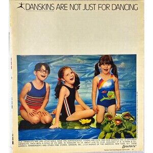 Danskin Girls Swimsuit "Danskins are not Just for Dancing" Vintage Print Ad 1978